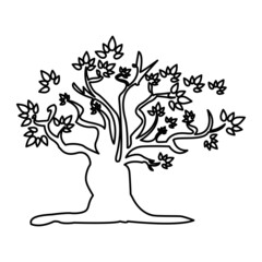 very old tree, generation tree, vector illustration