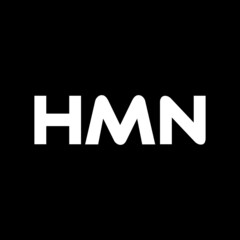 HMN letter logo design with black background in illustrator, vector logo modern alphabet font overlap style. calligraphy designs for logo, Poster, Invitation, etc.