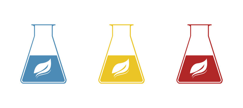 chemical beaker, chemicals, biological substance, vector illustration