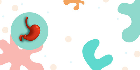 Human stomach and treatment. A concept hospital for wallpaper and web.