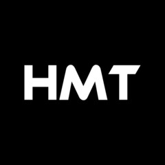 HMT letter logo design with black background in illustrator, vector logo modern alphabet font overlap style. calligraphy designs for logo, Poster, Invitation, etc.