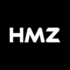 HMZ letter logo design with black background in illustrator, vector logo modern alphabet font overlap style. calligraphy designs for logo, Poster, Invitation, etc.