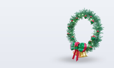 3d christmas wreath Vanuatu flag rendering right view