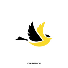 Fototapeta premium Illustration vector graphic template of gold finch silhouette logo