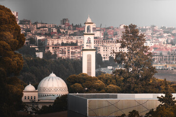 SETIF WILAYA IN NORTH AFRICA ALGERIA . CITYSCAPE FOR A BUILDINGS AND MASJID WITH TREES IN SETIF...