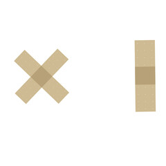 A jpeg illustration of adhesive plaster strips with perforation isolated on white background. Designed in beige color for medical concepts