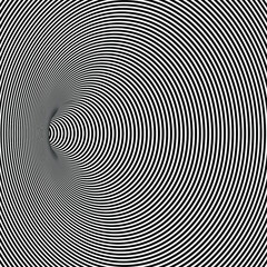 White and black Wormhole background. Optical Illusion. Hypnosis tunnel vector background.
