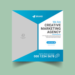 Creative corporate business marketing social media post template. Editable minimal banner layout, Vector illustration design