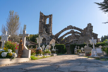 Ruins of the church of Santa Mariña. National monument. Cambados, Galicia, Spain