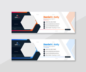 Modern creative business email signature template with minimal and clean style 
Corporate Email signature template and personal social media cover templates or email footer with an author photo place 