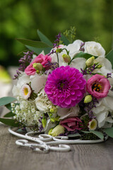 Summer flower bouquet with roses