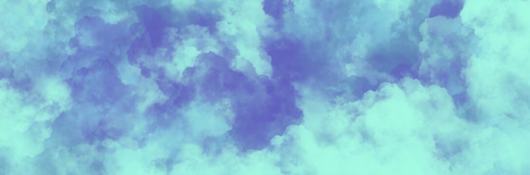 Abstract painting art with sky blue and purple cloud paint brush for presentation, website background, halloween poster, wall decoration, or t-shirt design.