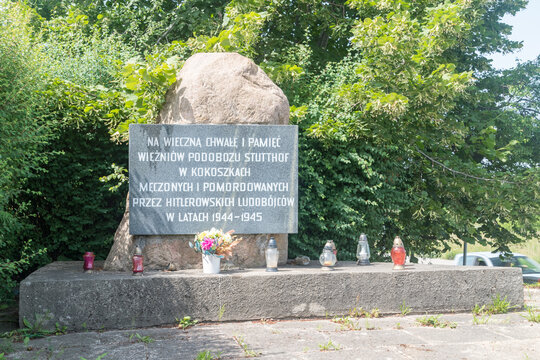 Gdansk, Poland - July 14, 2021: Monument for eternal glory and the memory of prisoners of the stutthof sub-camp in Kokoszki.