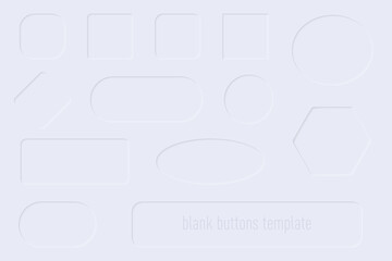 Blank web buttons template collection with shadow in gray