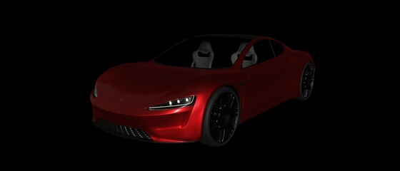 Tesla roadster 2021 - obrazy, fototapety, plakaty