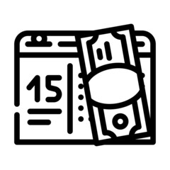 day for payment alimony line icon vector. day for payment alimony sign. isolated contour symbol black illustration