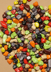 Colorful chocolate beans, colorful sweets