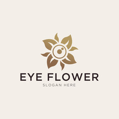 Luxury eye flower logo template