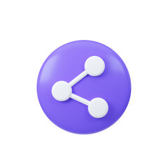 Share sign digital render. Interface button isolated on white. 