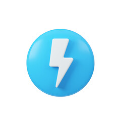 Thunder sign digital render. Interface button isolated on white.