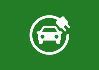 EV electric car sign illustration