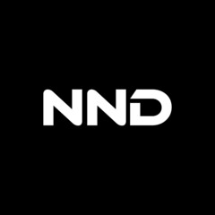 NND letter logo design with black background in illustrator, vector logo modern alphabet font overlap style. calligraphy designs for logo, Poster, Invitation, etc.