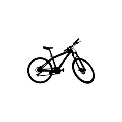 black bicycle silhouette on white background vector