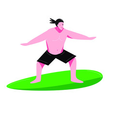 surfing flat illustration