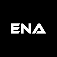 ENA letter logo design with black background in illustrator, vector logo modern alphabet font overlap style. calligraphy designs for logo, Poster, Invitation, etc.