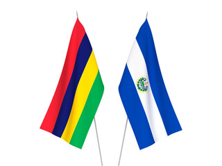 Republic of Mauritius and Republic of El Salvador flags