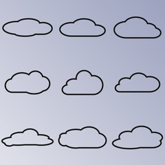 Vector illustration on the theme clouds