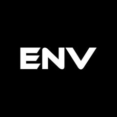 ENV letter logo design with black background in illustrator, vector logo modern alphabet font overlap style. calligraphy designs for logo, Poster, Invitation, etc.