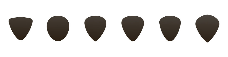guitar pick set on white background