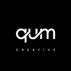 QUM Letter Initial Logo Design Template Vector Illustration