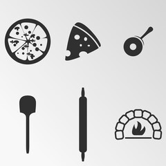 Vector illustration on the theme pizza