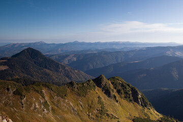 Fototapeta premium mountain range in autumn on a sunny day