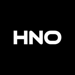 HNO letter logo design with black background in illustrator, vector logo modern alphabet font overlap style. calligraphy designs for logo, Poster, Invitation, etc.