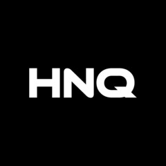 HNQ letter logo design with black background in illustrator, vector logo modern alphabet font overlap style. calligraphy designs for logo, Poster, Invitation, etc.