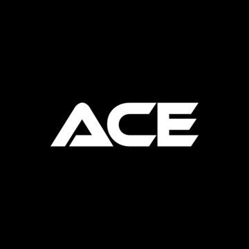 ACE letter logo design with black background in illustrator, vector logo modern alphabet font overlap style. calligraphy designs for logo, Poster, Invitation, etc.