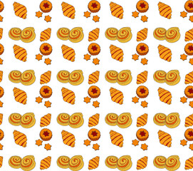 Fototapeta premium pattern with pastries and spices