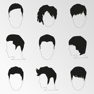 Vector illustration on the theme Men&#39;s hairstyles