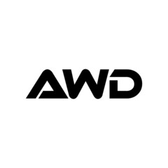 AWD letter logo design with white background in illustrator, vector logo modern alphabet font overlap style. calligraphy designs for logo, Poster, Invitation, etc.