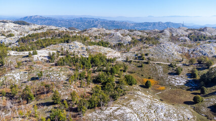 Fototapeta na wymiar Peak of mountains. National park Lovcen. Nature of Montenegro