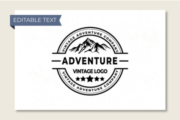 Obraz premium Vintage Logo Adventure Company. a design or emblem commonly used by commercial enterprises