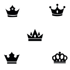 Vector icons of crowns in different formats, vector illustration.