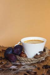 coffee time. czas relaksu. Atumn. Jesienna kompozycja.