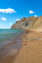 Beach and sea at Cape Chameleon in Crimea, beautiful landscape