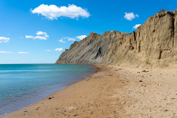 Beach and sea at Cape Chameleon in Crimea, beautiful landscape