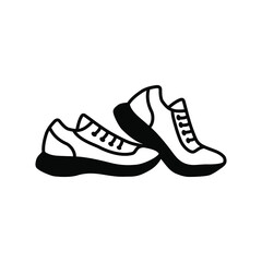 A pair of shoes isolated icon, Sneaker icon or logo isolated sign symbol vector illustration, High-quality black style vector icons 