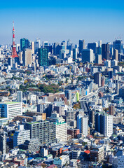 Obraz premium 東京 青空と都市風景